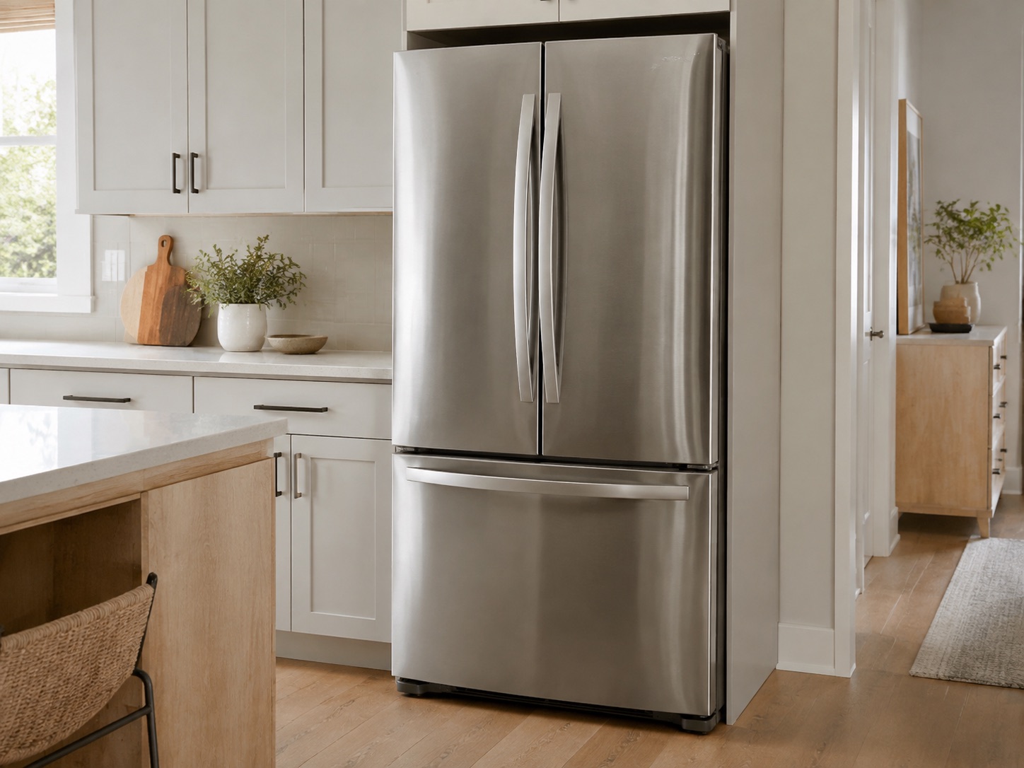 Refrigerator in a residential interior